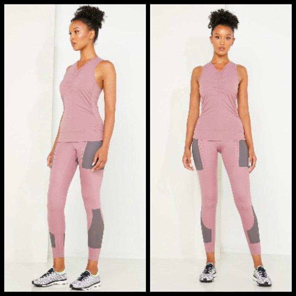 Adidas by Stella McCartney Rose and Charcoal Tank Top - Picture 7 of 16